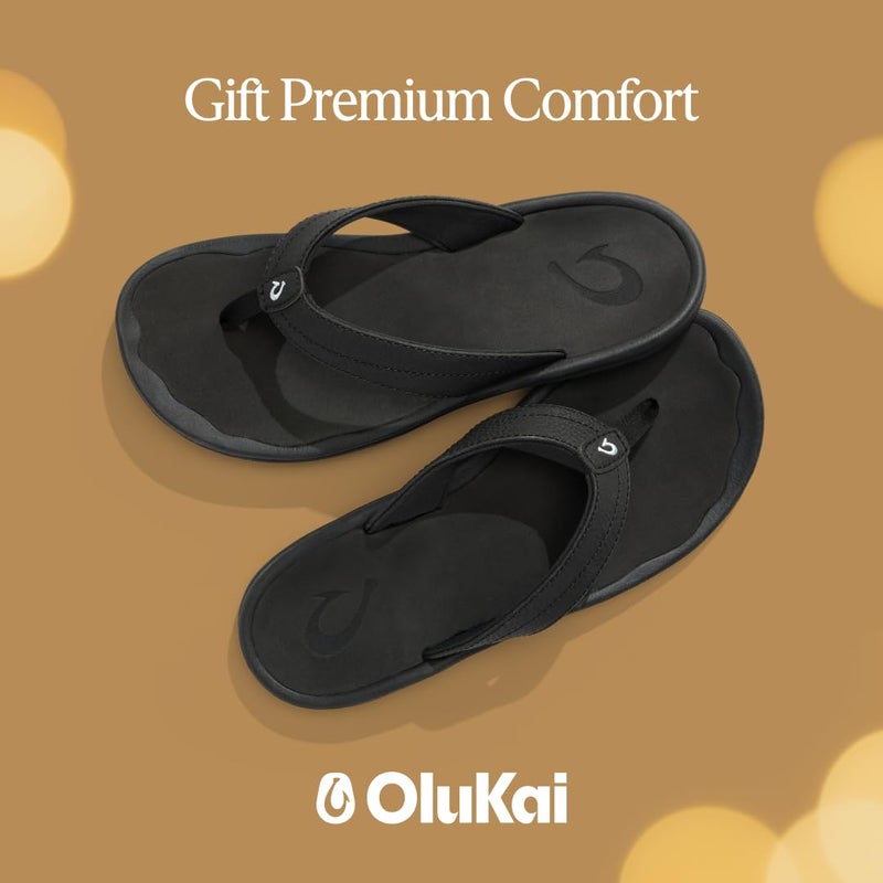 OLUKAI Ohana Women's Beach Sandals, Water Resistant Flip Flops, Arch Support & Comfort Fit, Lightweight & Durable, Enhanced Grip & Traction, Black/Black, 11 - Image 5